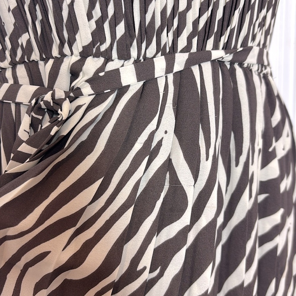 ADDITION ELLE Zebra Print Pleated Midi Dress with Coordinating Belt - Picture 10 of 10